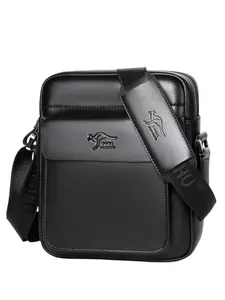 Men's Square Crossbody Bag, PU Leather Shoulder Bag, Stylish Casual Chest Messenger Bag, Durable and Versatile Accessory for Daily Use, Belt Shoulder Bags