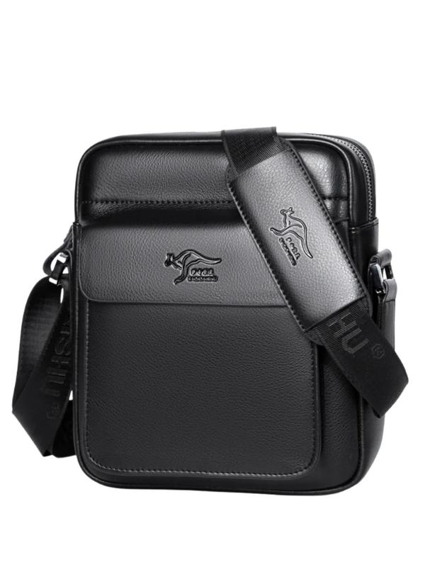 Men's Square Crossbody Bag, PU Leather Shoulder Bag, Stylish Casual Chest Messenger Bag, Durable and Versatile Accessory for Daily Use, Belt Shoulder Bags