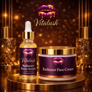 Vitalush RADIANCE DUO Serum & Cream Power Pair Turmeric Boost for Brightening Skin Care Nourishing Hydrating Essentials