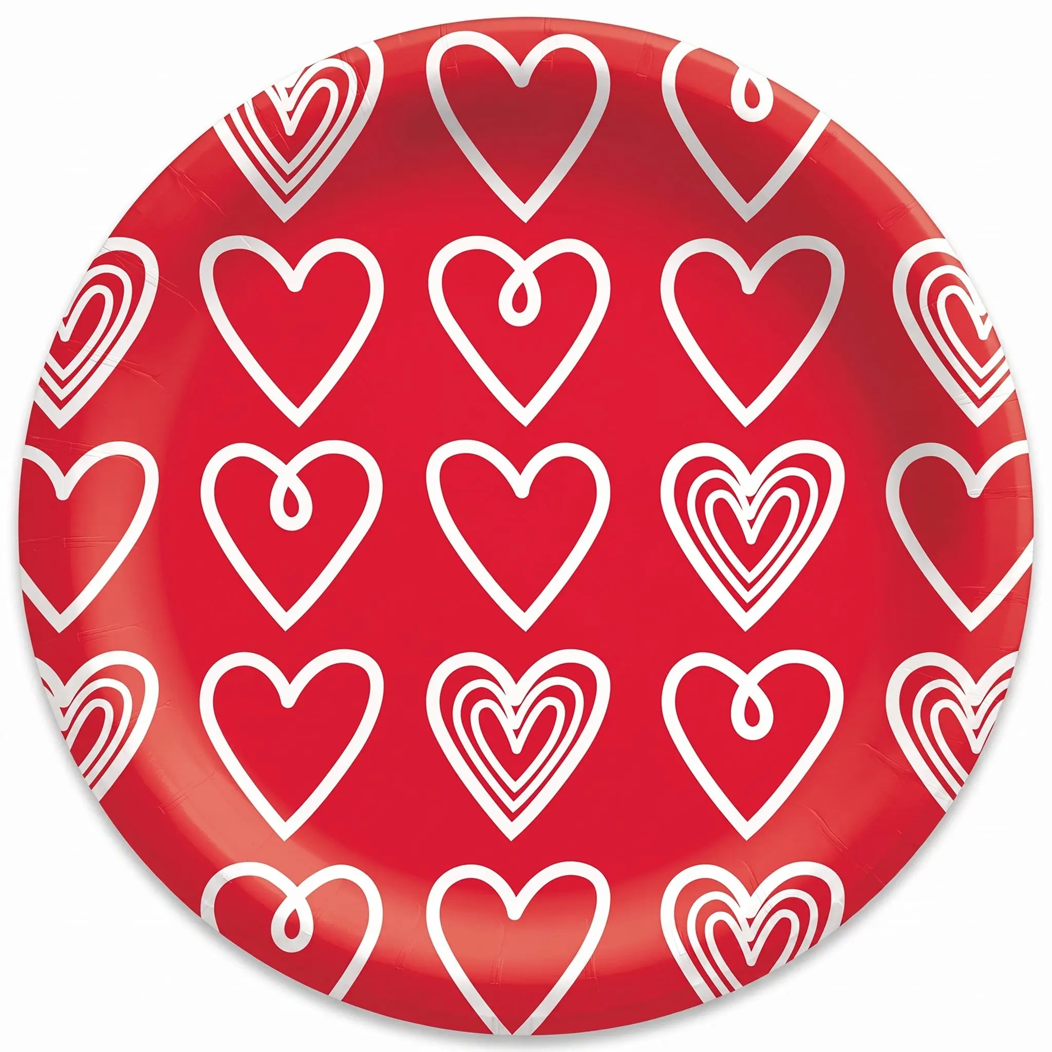 Romantic Red Heart Paper Plates - 6.75"