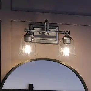 UQL4115 Traditional Bath Fixture 10''H x 15''W, Brushed Nickel Finish, Edinburgh Collection