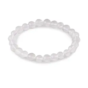 Clear Quartz Beads Gemstone Bracelets Spiritual Crystal Beads Healing Jewelry Positive Crystals Prosperity Bead Charms Chakra Balancing Aura Cleansing Stone Gifts Handmade Bracelet Reiki Gifts