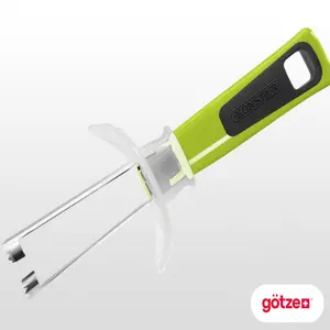 Gotze Guarded Apple Corer by Gotze - 3-Step Core & Release Tool with Serrated Blade Safety Hand Guard & Soft-Touch Handle for Apples & Pears