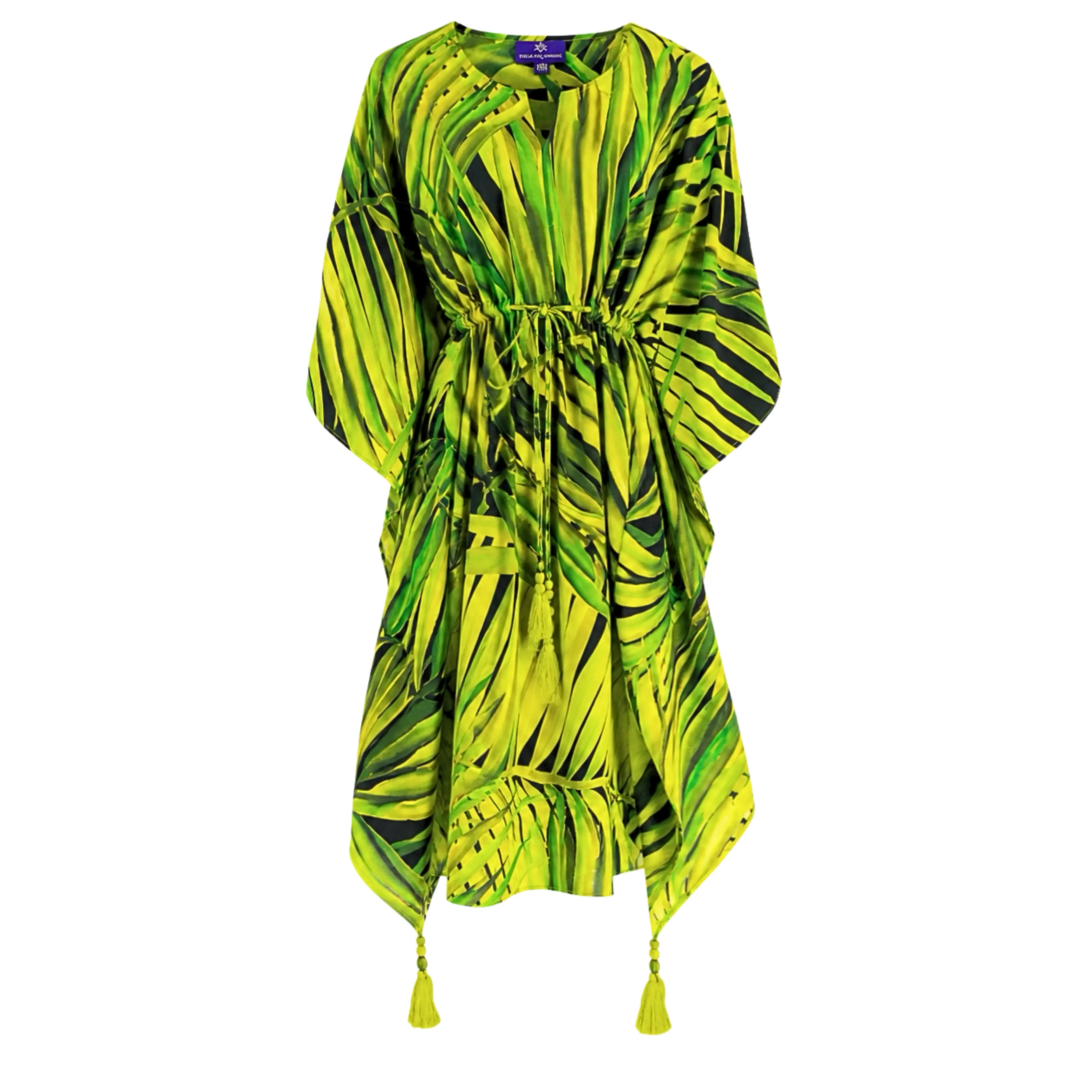 Jungle Love Italian Silk Midi Kaftan Dress