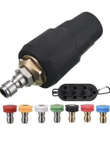 boquilla turbo giratoria de 3600 PSI para lavadora eléctrica 3.0 GPM, kit de 7 puntas de boquilla de pulverización con un soporte de boquilla de múltiples grados, conexión rápida de 1/4 pulgadas