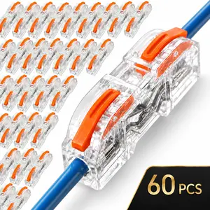 Double-Wire Plug-in Connectors for LED Strip Lights 2 Pin Design Low Voltage Wire Connectors with Locking Buckle Fast Connect Plugs Quick-Clip Fasteners Safe Durable Heat-Resistant Polycarbonate Copper Flame-Retardant Coating