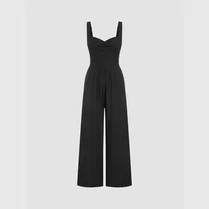 Cider [size 2-26] V-neck Lace Wide Leg Jumpsuit