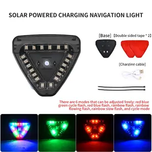Solar Strobe Warning Light| 6 Modes LED Car Motorcycle Flashing Lamp| Waterproof & Solar Powered(FS)