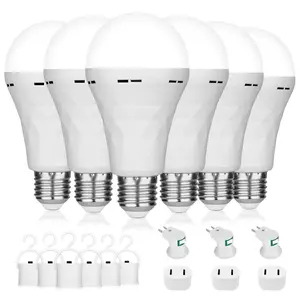 4 Pack Rechargeable Emergency Light Bulbs A21, Camping Lamp Battery Powered LED Light Bulb 3000K Daylight E26 E27 120 Volt 12W 60W Equivalent with 2000mAh for Home Power Outage Camping Hurricane incandescent light emergency light bulb, Led Lights