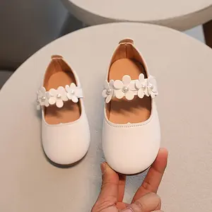 Girls' Princess Shoes Spring and Autumn New Model Children's Pearl Crystal Shoes Soft Sole Girls' Shoes Baby Girls' Fashionable Single Shoes