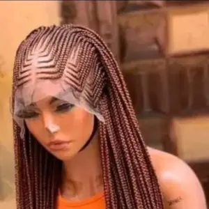 Brown 36 Inches 7 Steps Braided Wig for Classic Ladies Unisex Hair Accessory Elegant and Versatile Design