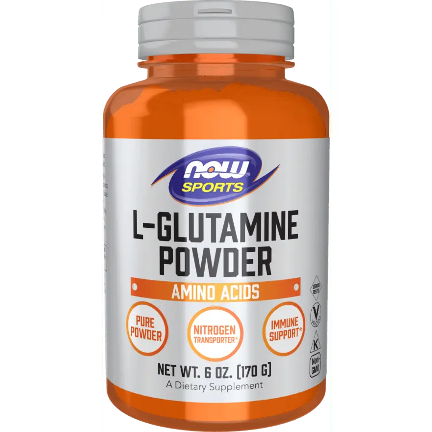 NOW Sports L-Glutamine Powder 6oz Pure Amino Acid Supplement for Immune System & Nitrogen Transport 170g