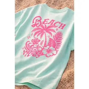 Women's Modest Oversized Cotton Short-Sleeve Round Neck Tshirt, Casual Islamic Beachwear (Mint Green), Shortsleeve