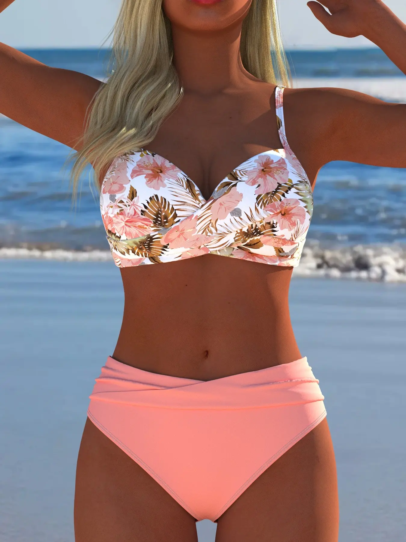 New Arrival Women's Swimwear Summer Beach Swimsuit Swimming Suit Beach Outfits For Women Ladies Swimwear Summer Beach Festival Vacation Travel Sexy Two Piece Set Woman Bikinis Set, Floral Print Bikinis Best Selling Bikini Sets