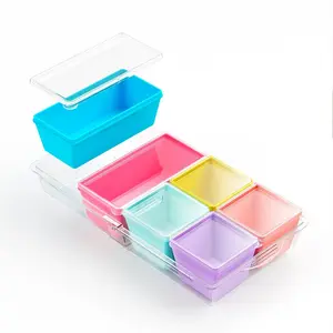 Mrsdry BPA-Free Silicone Freezer Molds with Base, Individual 6-Pack 1-Cup & 2-Cup Portion Soup Cubes Freezer Tray with Lid for Food Storage, Dishwasher Safe, Silicone Freezer Containers for Meal Pre