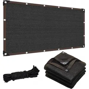 Garden 90% Shade Cloth, 6 x 12 FT Shade Mesh Tarp with Reinforced Grommets, Black Outdoor Sunblock Shade Cloth Cover for Plants, Greenhouse, Patio, Chicken Coop, Sun Shade Net-USA