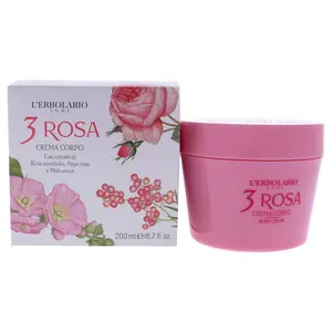 LErbolario 3 Rosa Cosmetic Body Cream - Unisex Body Care Lotion, 6.7 oz Single Item Moisturizer LErbolario 3 Rosa Cosmetic Body Cream - Unisex Body Care Lotion, 6.7 oz Single Item Moisturizer