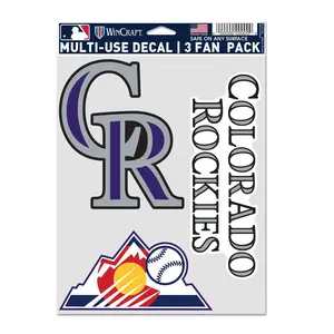 Wincraft  MLB Colorado Rockies Decal Multi Use Fan - Pack of 3