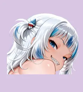 Gawr Gura 9 Car Sticker – Kiss-Cut Vinyl Decal for Laptop & Hydro Flask, Full Body Sticker