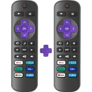 2 Pack Replacement Remote Control Only for Roku TV, Compatible with TCL Roku/Hisense Roku/Onn Roku Series Smart TVs (Not for Roku Stick, Box or Speaker)-USA