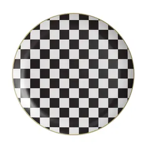 10 In. Earthtrends Checkered Design Plates | 20 Count