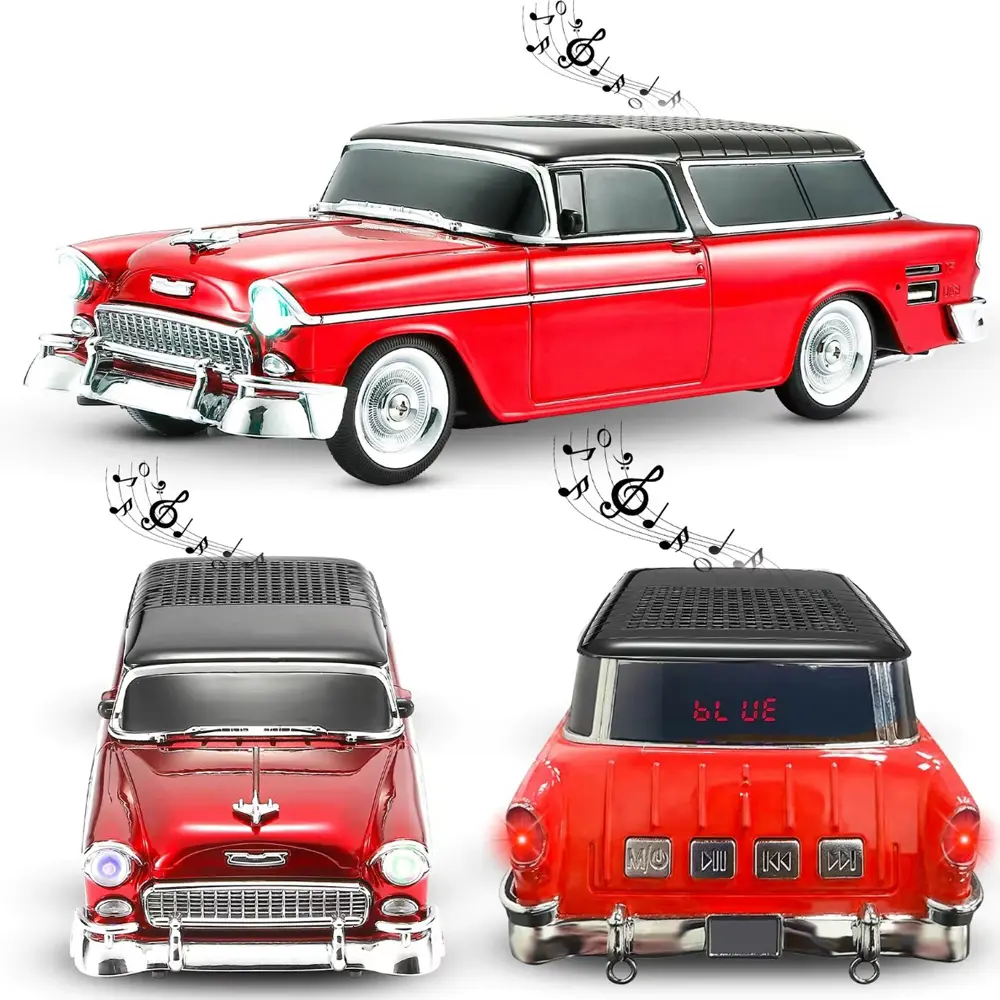 WSTER WS-1955 Retro Car Model Bluetooth Speaker with LED Display USB Interface FM Radio TF AUX TWS Birthday Gift TikTokShopSummerSale