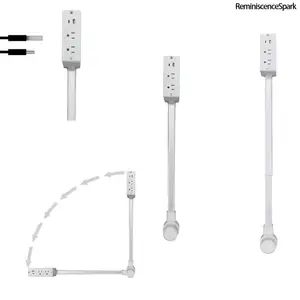 Adjustable Wall Outlet Extender 22-34mm for Hard-to-Reach Sockets | ETL Listed Electrical Plug with USB-A USB-C Charging Ports & Phone Holder Ledge | Space-Saving Multi-Function Power Socket Adapter for Home Bedroom Office Kitchen Use tiktokshopspringglow