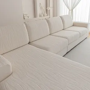 1pc Universal Elastic Sofa Cushion Cover, Modern Anti-Slip Design, Reusable Living Room Protector for L-Type and 1234 Seat Sofas