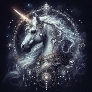 5D DIY Full Drill Round Diamond Painting - Diamond Art Kit Gorgeous Unicorn Mosaic, Canvas - DIY Wall Decor, Home Wall Decoration, Suitable for Halloween and Christmas, Birthday and Anniversary Gift