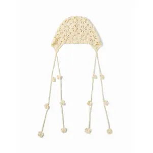 Cider FLORAL KNITTED FRINGED HAT