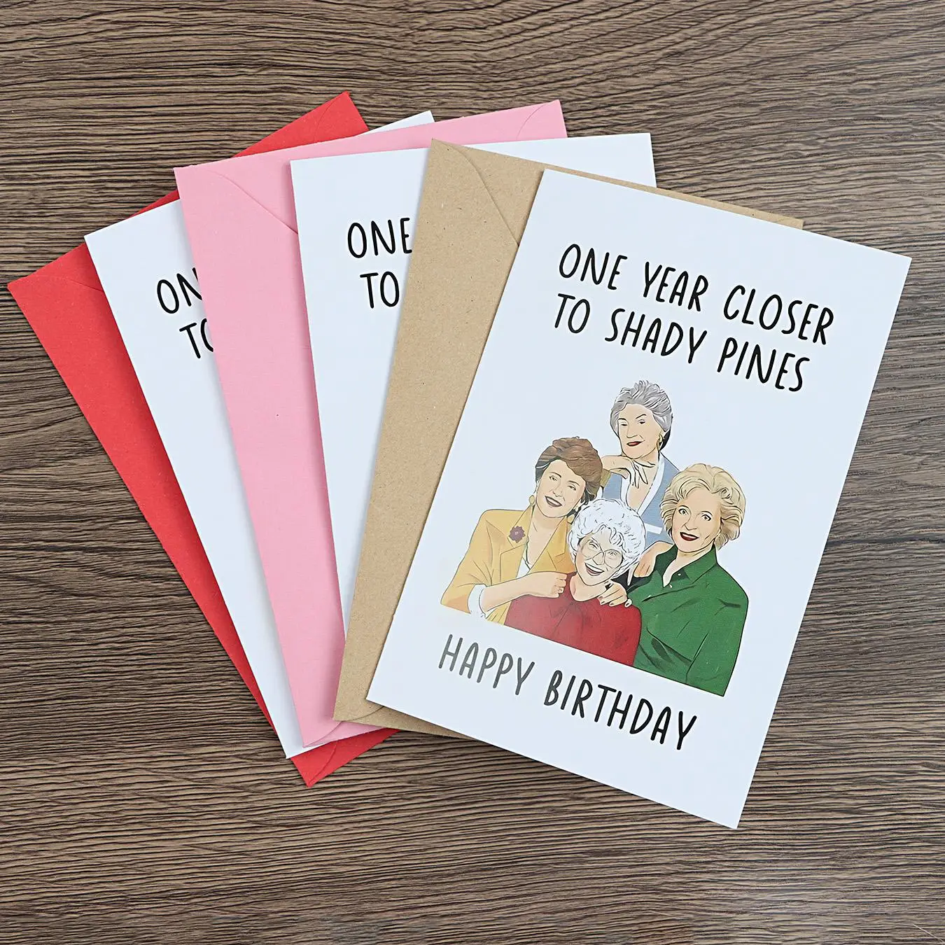 Funny Birthday Card, 3 Counts/set Birthday Greeting Card with Multicolor Envelopes, Birthday Gift for Mom Grandma, Friendship Birthday Card for Her, C