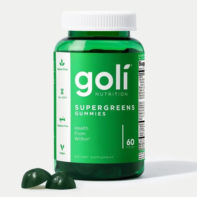 Goli Moringa SuperGreens Vitamin Gummy - Essential Vitamins and Minerals - Plant-Based, Vegan, Gluten-Free & Gelatin Free