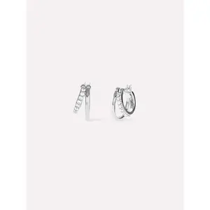 Double Hoop Earrings - Toda Mini Silver