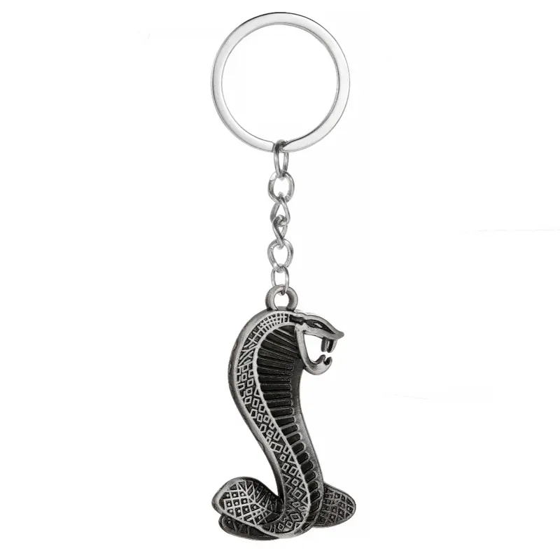 Cobra Snake Charm Keychain, Stylish Keychain with Durable Steel Ring - Unisex Fashion Accessory for Bags, Keys