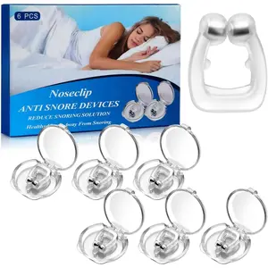 Anti Snoring Devices, Silicone Magnetic Anti Snoring Nose Clip, 6PCS Snore Stopper, Effective to Stop Snoring, Quieter Restful Sleep (White)