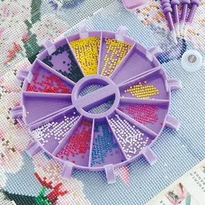 9PCS Diamond Painting Tray Set – Drill Sorting Organizer with Divider & Easy Pour Spout, Diamond Art Accessories for Crafting