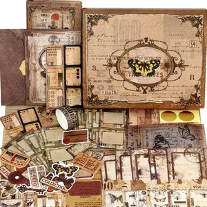 Funto Vintage Scrapbooking Kit: The Love Poems Series - Dusk Hour, Tales of Begonias, Ideal for Bullet Journaling & Craft Collage, 153-Piece Set