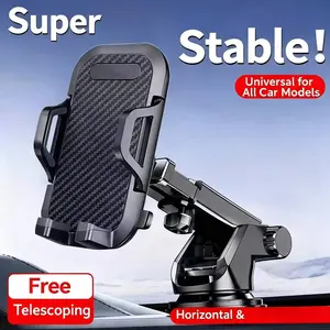 Car Dashboard Phone Holder, Car Mount Smartphone, Car Cellphone Mount, 1 Count Adjustable Car Phone Stand with Suction Cup, Universal Car Interior Accessories for Most Phones