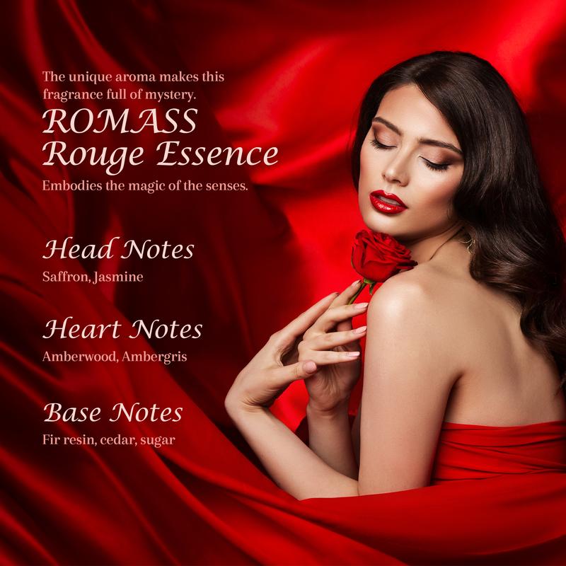 ROMASS Rouge Essence Luxe Perfume - 12+ Hours Long-Lasting Fragrance with Vibrant Saffron, Warm Amber, Woody Accords & Creamy Almond Notes in Gold Bottle TikTokShopBlackFriday