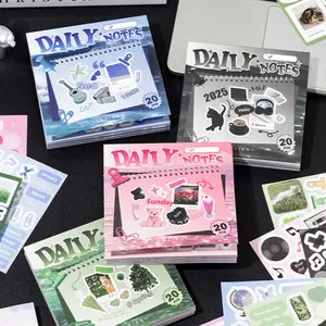 Deco Square Cut Film Sticker Book, Daily Diary Series Style Korean Material Hand Account Decoration Patchwork