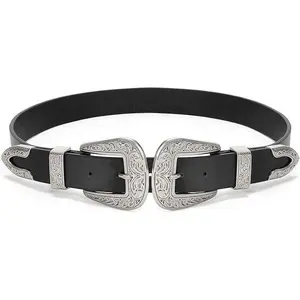 BELTROAD Western Belt For Women, Womens Cowboy Belt For Pants Jeans With Vintage Floral Carved Design