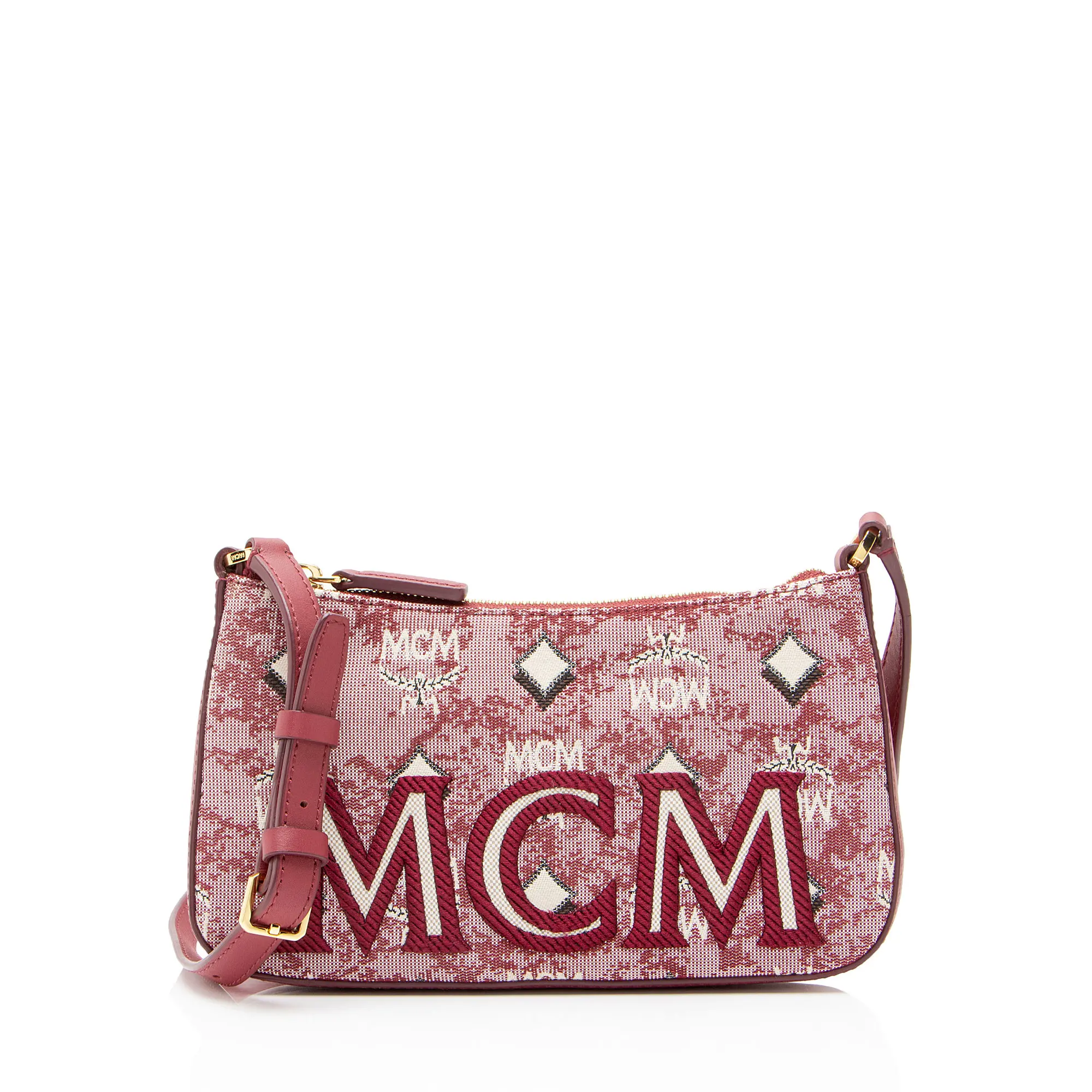 Pre-owned MCM Leather Crossbody Bags Vintage Monogram Jacquard 