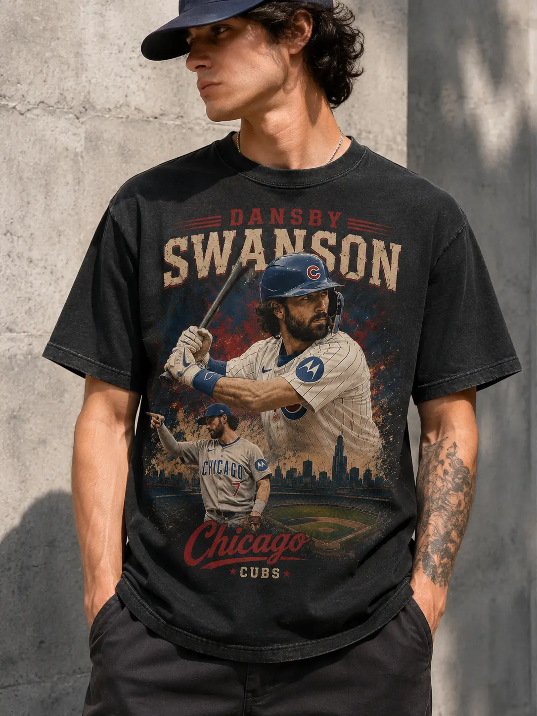 Dansby Swanson Shirt, Chicago Cubs Baseball Tee, Vintage Graphic T Shirt, MLB Fan Apparel, Retro Sports Streetwear, Game Day Outfit Casual Classic