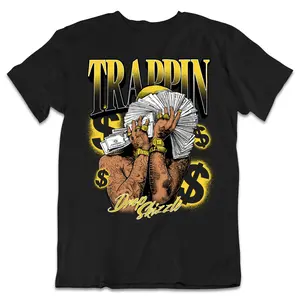 Tshirt Match Yellow Thunder 4s DropSkizzle Unisex T-Shirt Trappin Graphic Tee, Fitted, Cotton