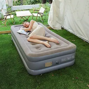 Foldable Inflatable Bed, Thickened Automatic Inflatable Outdoor Single Inflatable Mattress, Portable Inflatable Bed for Camping, Hiking, Outdoor