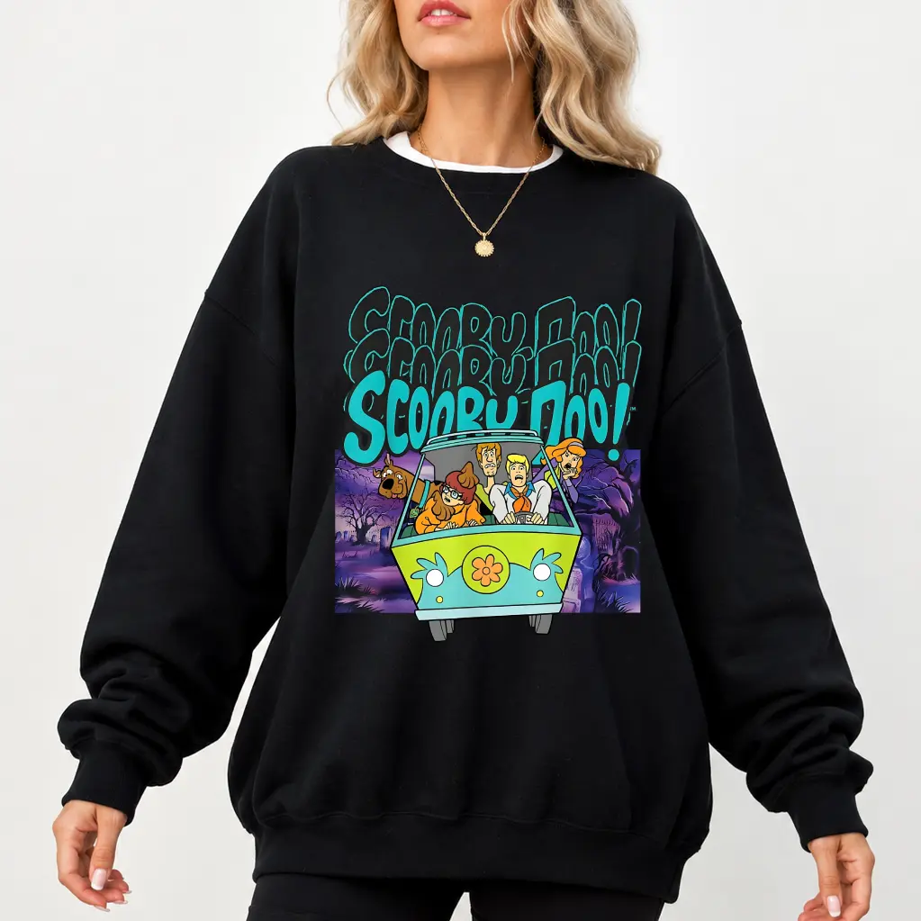 Scooby Doo Sweatshirt, Spooky Season Crewneck for Men and Women, Vintage movie 90s Halloween Sweater, Printed in USA, For Men, For Women Cotton Womenswear