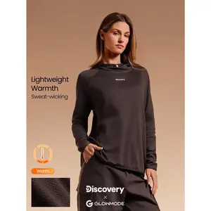 GLOWMODE X Discovery Merino Wool Snug Sprint Soft Warm Lightweight Adjustable Hoodie Merino-Wool Blend Pullover Autumn Winter Outdoor Hiking Daily Active Wear Fall Winter