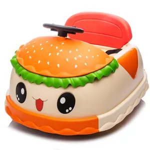 12V Kids Ride On Electric Bumper Car W/Parents Control,Cute&Realistic Hamburger Design,360 Degree Rotation,Storing Space,Bluetooth,Music,USB,Silent wheel,LED Lights,Power Display,Anti-rollover For 2-5
