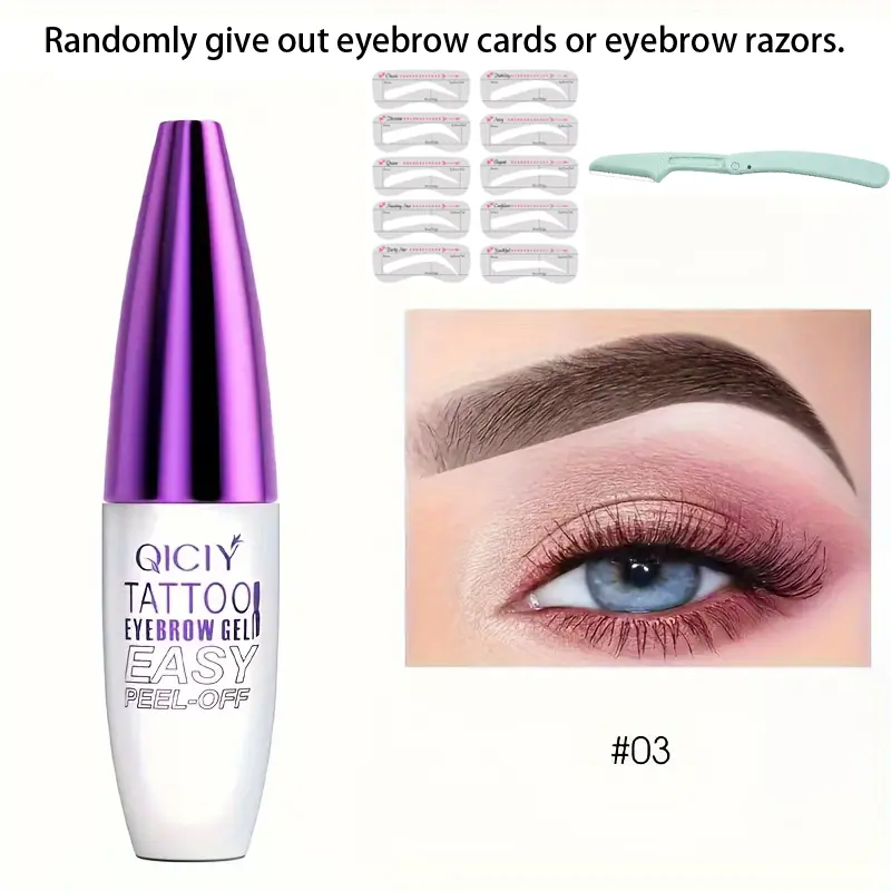 Waterproof Peel Off Brow Tint Kit Reusable Eyebrow Template Eyebrow Razor Long Stay Natural Eyebrow Peel Gel Cosmetic Set