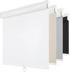 White Cordless Blackout Roller Shades for Windows - Thermal Insulated, UV Protection Pull-Down Blinds for Home, Office (22" W x 72" H), Blackout Blinds